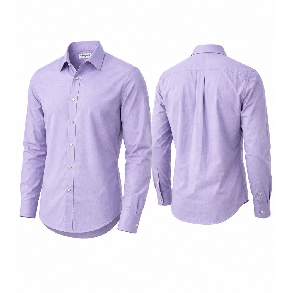 Vintage YSL Yves Saint Laurent Classic Lavender Long Sleeve Shirt size 18/45